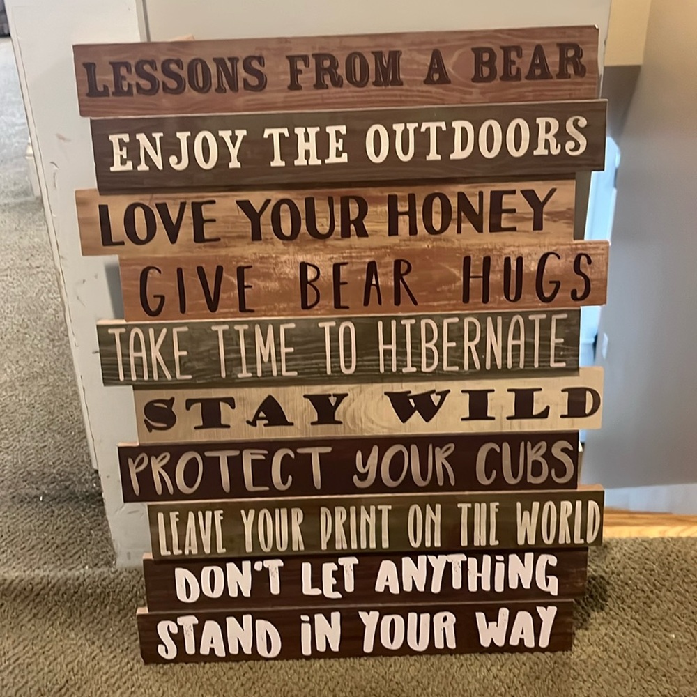 Lessons from a bear wood sign
